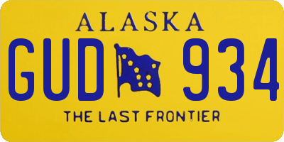 AK license plate GUD934