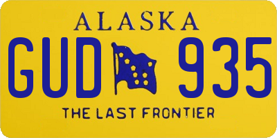AK license plate GUD935