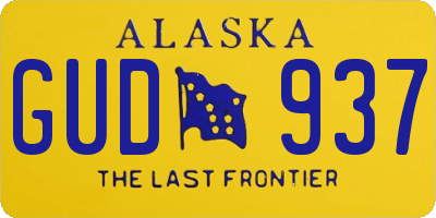 AK license plate GUD937