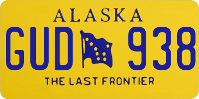 AK license plate GUD938