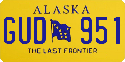 AK license plate GUD951