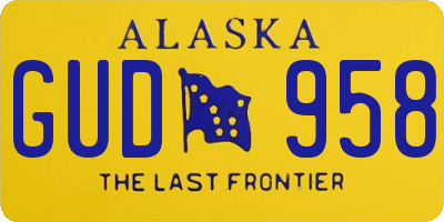 AK license plate GUD958