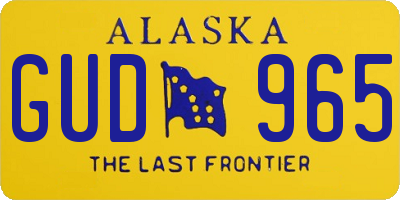 AK license plate GUD965