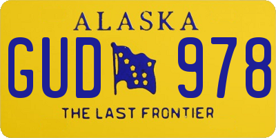 AK license plate GUD978