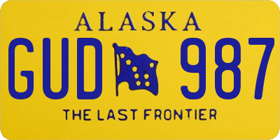 AK license plate GUD987