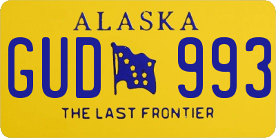 AK license plate GUD993