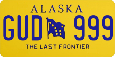 AK license plate GUD999