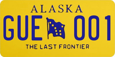 AK license plate GUE001