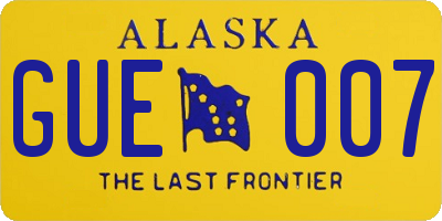 AK license plate GUE007