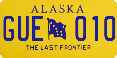 AK license plate GUE010
