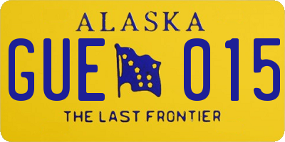 AK license plate GUE015