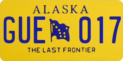 AK license plate GUE017