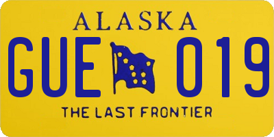 AK license plate GUE019
