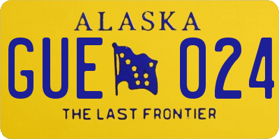 AK license plate GUE024