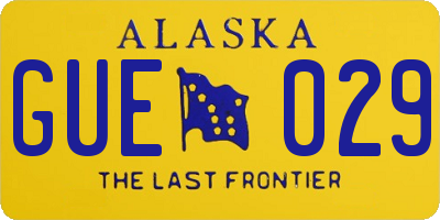 AK license plate GUE029