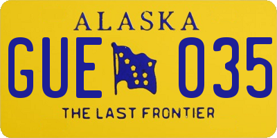 AK license plate GUE035