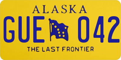 AK license plate GUE042