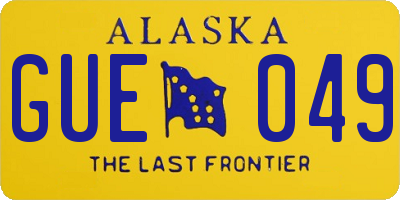AK license plate GUE049