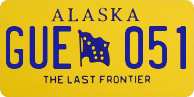 AK license plate GUE051