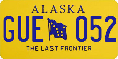 AK license plate GUE052