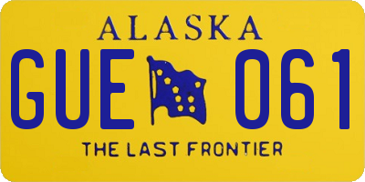 AK license plate GUE061