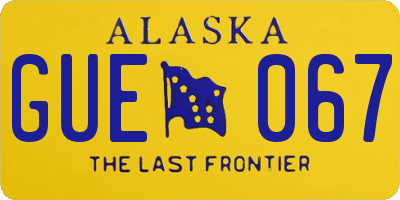 AK license plate GUE067