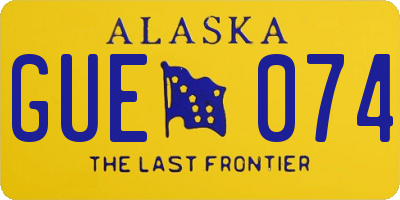 AK license plate GUE074