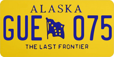 AK license plate GUE075