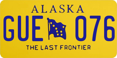 AK license plate GUE076