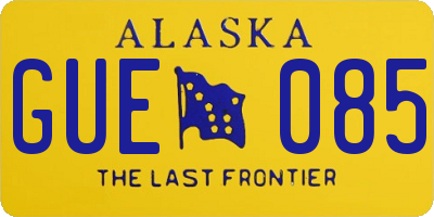 AK license plate GUE085