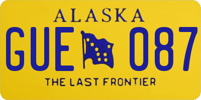 AK license plate GUE087