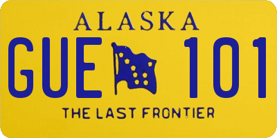 AK license plate GUE101