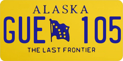 AK license plate GUE105