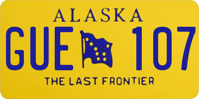 AK license plate GUE107