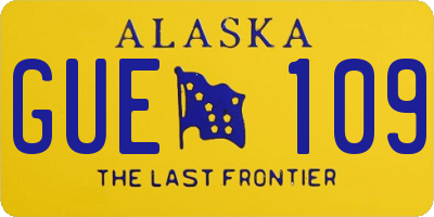 AK license plate GUE109