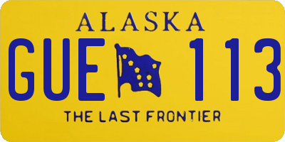AK license plate GUE113
