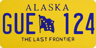AK license plate GUE124