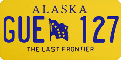 AK license plate GUE127