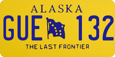 AK license plate GUE132