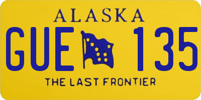 AK license plate GUE135