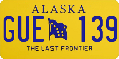 AK license plate GUE139
