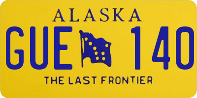 AK license plate GUE140