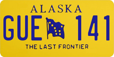 AK license plate GUE141