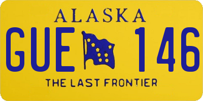 AK license plate GUE146