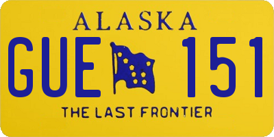 AK license plate GUE151