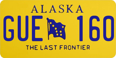AK license plate GUE160