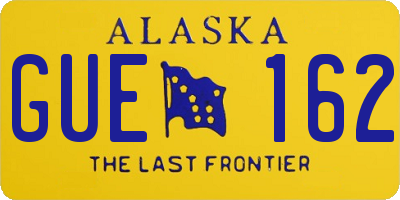 AK license plate GUE162