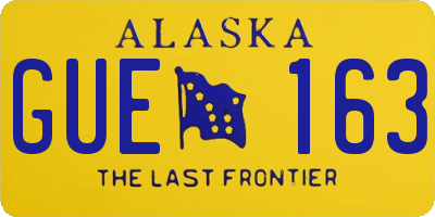 AK license plate GUE163