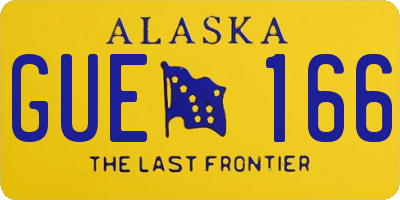AK license plate GUE166