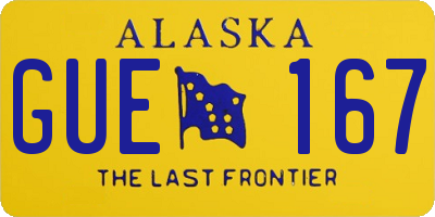 AK license plate GUE167